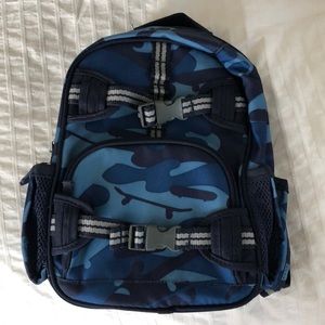Boys blue camo pre-K pottery barn kids backpack